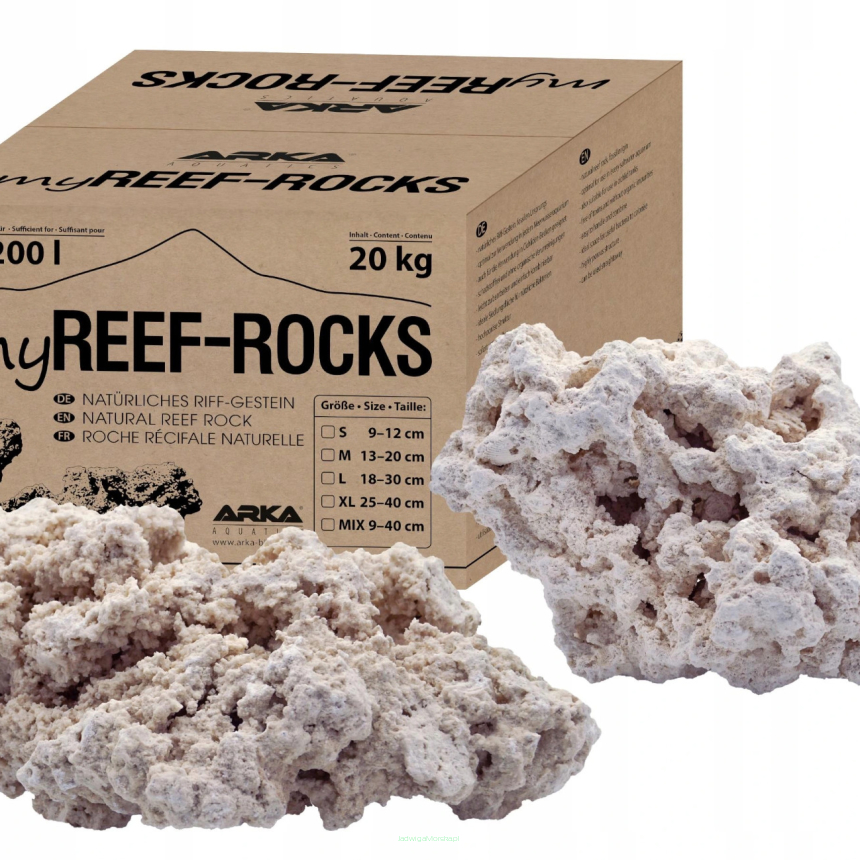 ARKA myREEF-ROCKS sucha skała premium 20 kg rozmiar MIX 9-40 cm PROMOCJA