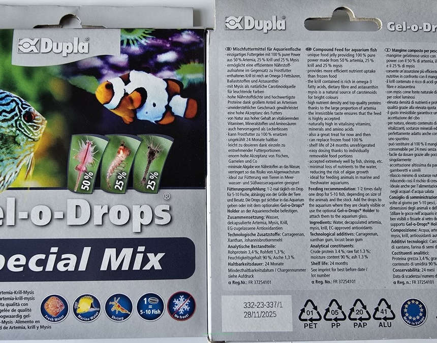 Dupla Gel-o-Drops Special Mix artemia mysis kryl 12x2g (pastylki żelowe)